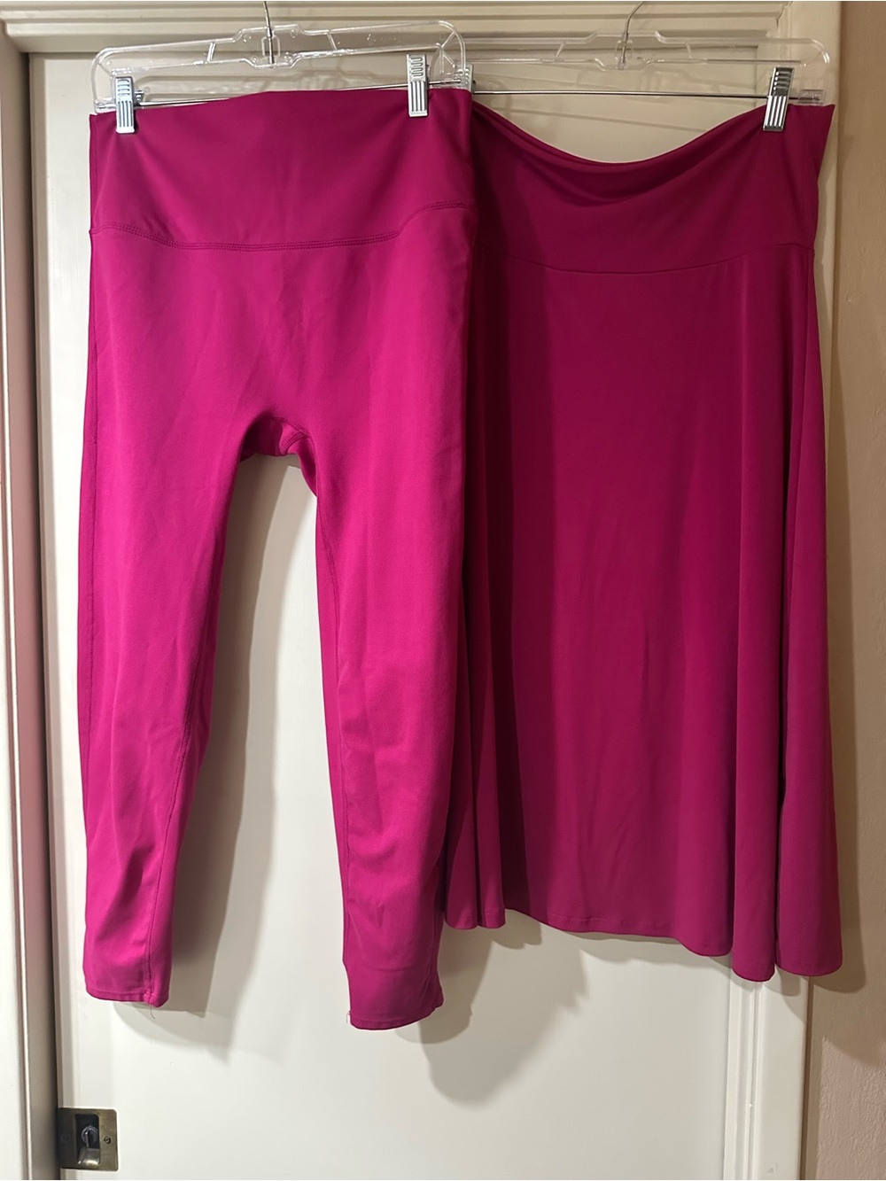 Zenana Outfitters Fuchsia A-Line Skirt with Matching Leggings